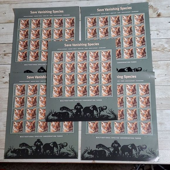 100 Save Vanishing Species Tigers Tiger USPS 2011 Forever Postage Stamps Stamp - Picture 3 of 5